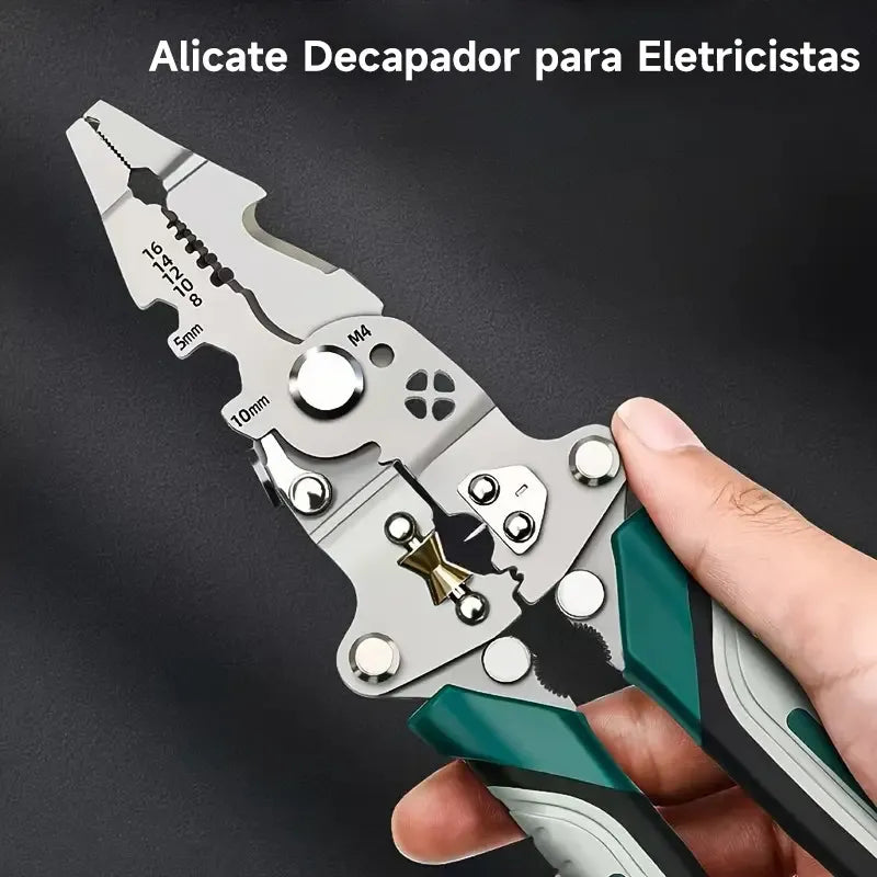Alicates Pelacables 8 en 1 de Alta Resistencia con Comprobador de Voltaje